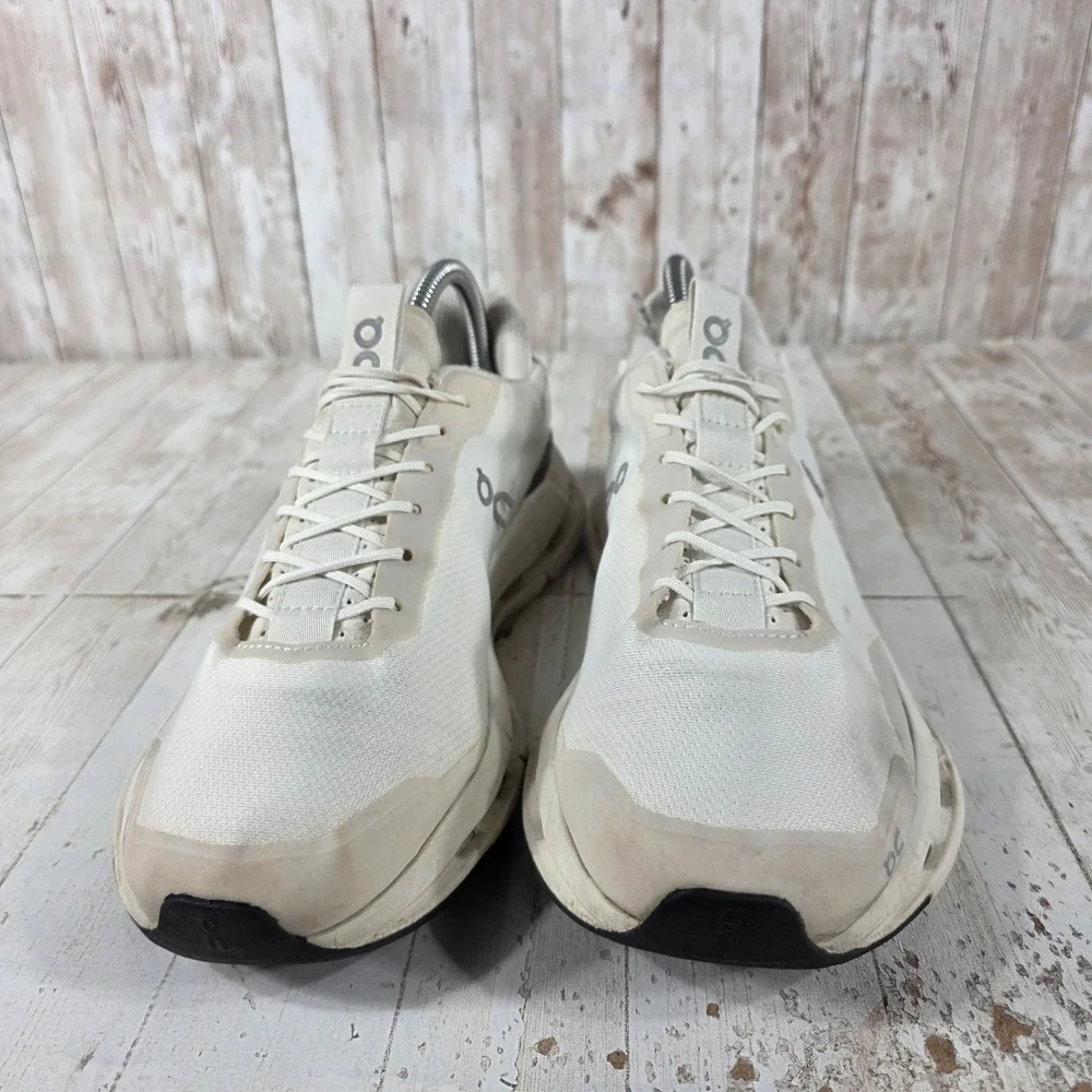 On Cloudflyer 4 Womens Running Shoes White Sand Grey 26.98478 Size 10